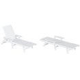 thumbnail image 3 of Costaelm Bayport Chaise Longue Inclinable en Plastique HDPE pour Extérieur - Ensemble de 2, Blanc, 3 of 7