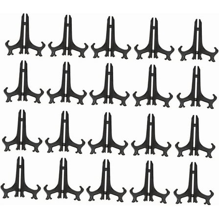 20 Pieces Plate Display Stand PedestalModern Display Stand Easel, Black, 5 inch
