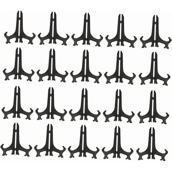20 Pieces Plate Display Stand PedestalModern Display Stand Easel, Black, 5 inch