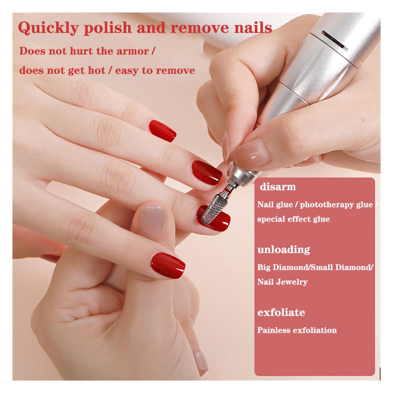Portable Nail Drill, 35000RPM Electric Nail Drill Machine, Rechargeable Manicure, Nail Drill Pen Apparatus For Manicure Nail Gel Polisher ,Long Lasting