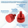 thumbnail image 4 of 12 Pcs M4*0.7 Knurled Thumb Screw Computer Case Threaded Hand Tighten Screws for PC Case, Red, 4 of 7