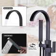 thumbnail image 4 of Wowow Waterfall Single-Handle Freestanding Tub Faucet with Handshower, Floor Mounted Tub Filler Faucet in Oil Rubbed Bronze, 4 of 5