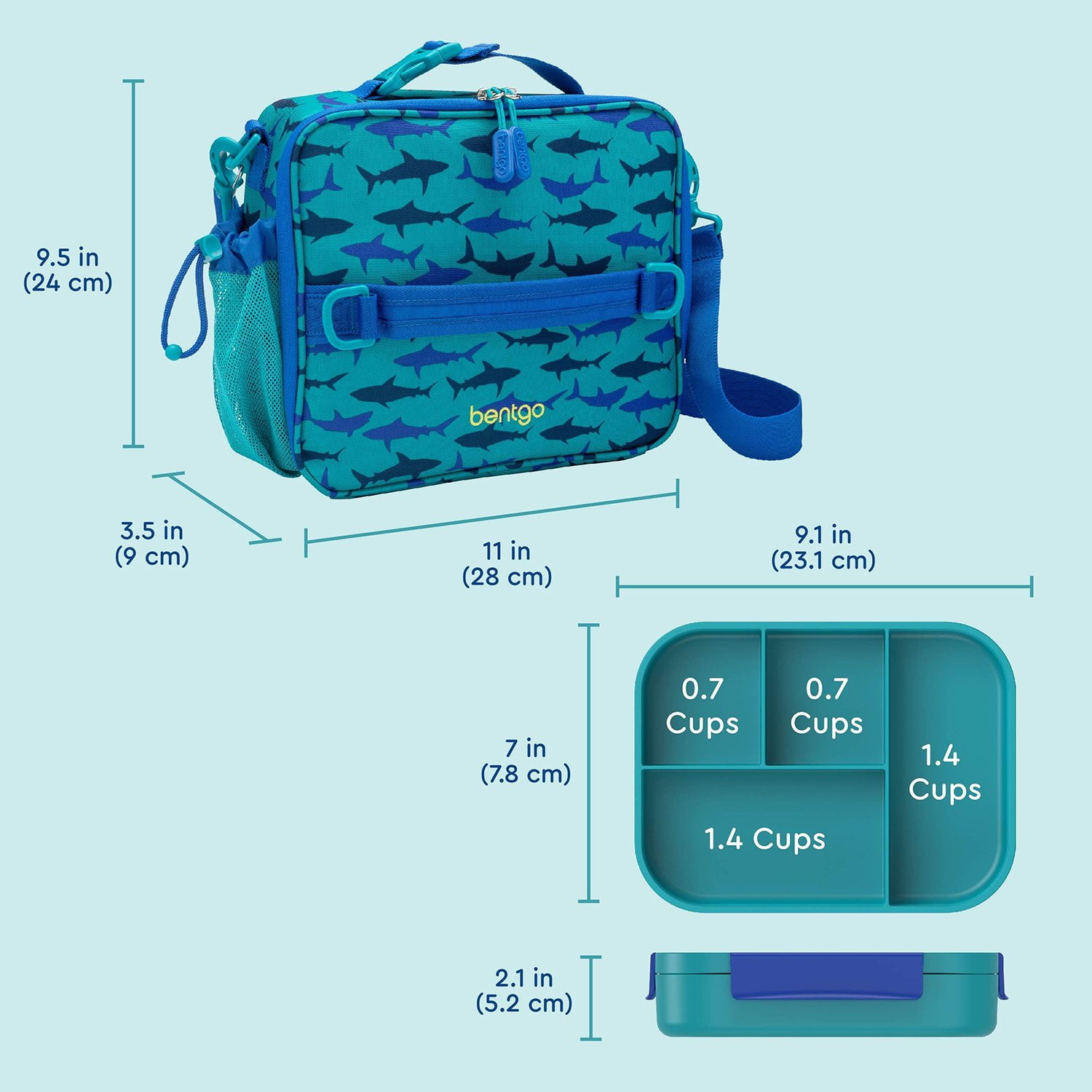 【新品未開封】BENTGO 保冷バッグセット Bentgo 4-Piece Deluxe Set With Insulated Lunch Bag, Ice