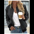 thumbnail image 4 of Chaqueta Informal para Mujer, Cortavientos con Cremallera y Bolsillos Negro S, 4 of 9