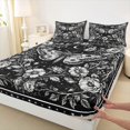thumbnail image 3 of Homewish Abstract Moth Twin Sheet Sets 3pcs for Teenagers Female Men Women,Gothic Floral Flowers Twin Fitted Sheet Microfiber,Galaxy Universe Stars Print Breathable Flat Sheet, 3 of 7