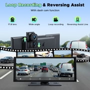 LAMTTO 10.25 Wireless CarPlay Screen for Car & Android Auto with 2.5K+1080p Dashcam, Portable Car Stereos with GPS, Bluetooth, Siri, DVR, 64GB Card
