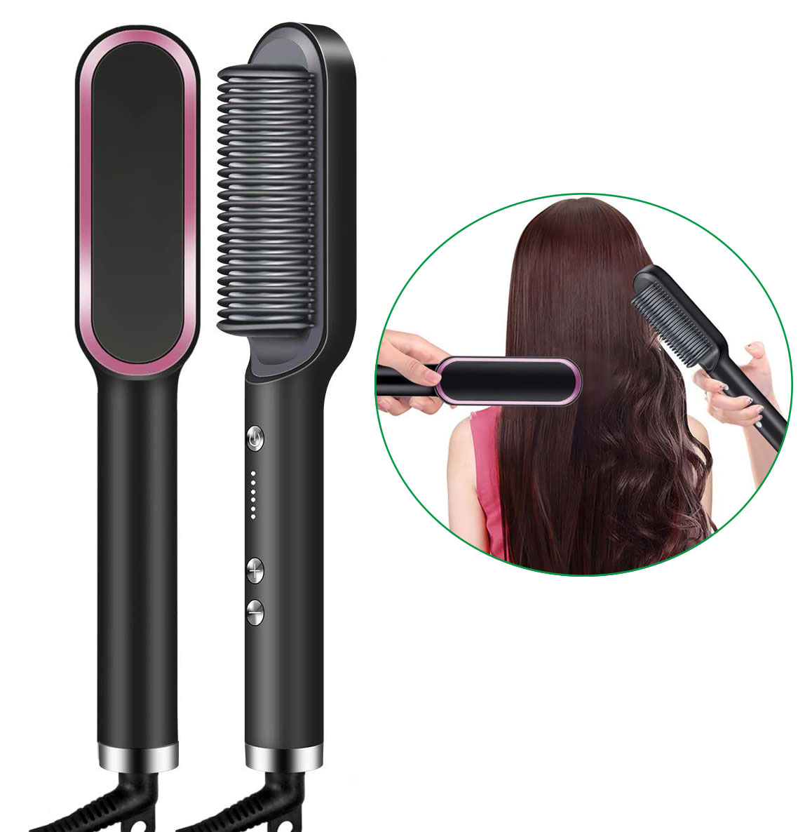 Hair Straightener Brush Hair Straightening Iron Built With Comb 25s Hair Straightener Brush Hair Straightening Iron Built With Comb 25s