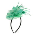 thumbnail image 1 of GUOOL Lady Feather Fascinator Hat Hairband Wedding Costume Green, 1 of 8