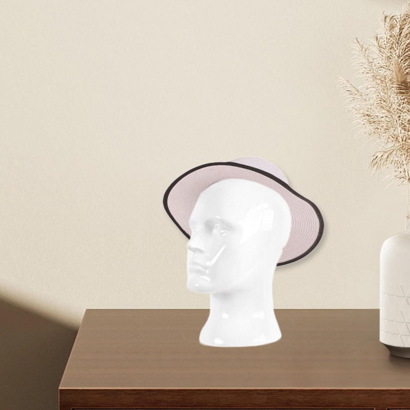 Bothyi Male Mannequin Head Freestanding Wig Stand for Hair Salon Glasses Home Decor Glossy White