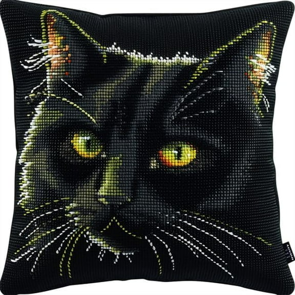 Cross Stitch Cushion Cover Animal Cats Embroidery Pillow Cases Needlepoint Kits 18x18in