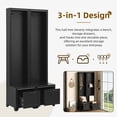 thumbnail image 5 of Harper & Bright Designs Modern Hall Tree with Bench , 3-IN-1 Coat Rack with Drawers and Hooks for Hallway , Black, 5 of 14