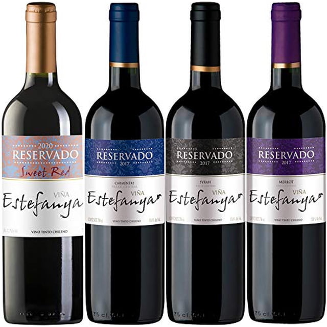 4 PACK RESERVADO ESTEFANYA MIX 2 SWEET-CARMENERE-SYRAH-MERLOT