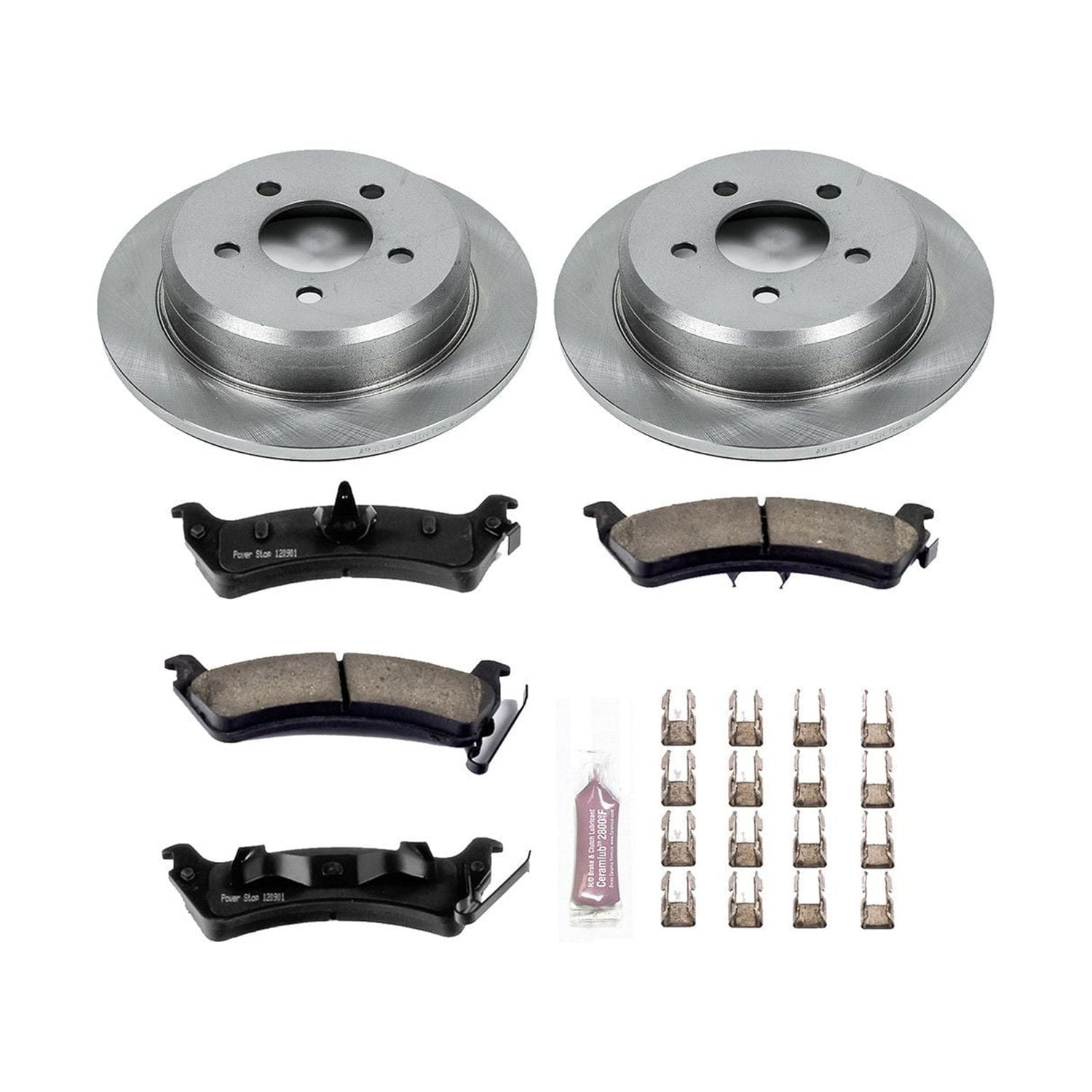 Power Stop Rear Stock Replacement Brake Pad and Rotor Kit KOE2131