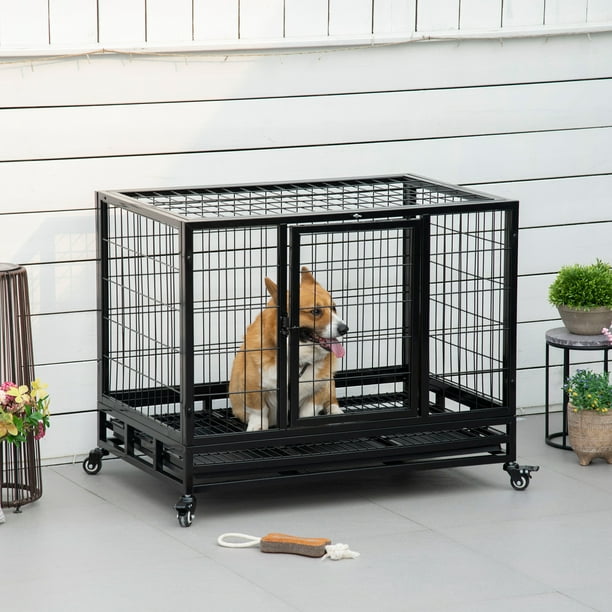 Cage pour chien robuste, pour chiens de grande et moyenne taille, double  porte