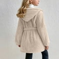 thumbnail image 5 of Atogsazn Kids Girls Fuzzy Knitted Jacket Children Loose Button Down Long Sleeve Hooded Coat Winter Warm Tops Clothes Beige 14-15 Years Fashion, 5 of 6