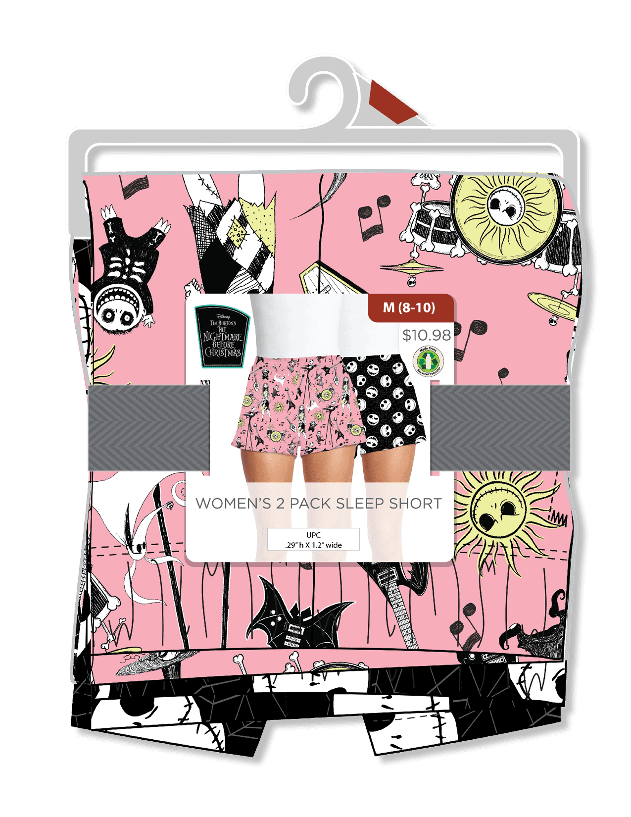 Disney's Women's and Women's Plus Nightmare Before Christmas Print Sleep Shorts, 2-Pack, Sizes XS-3X