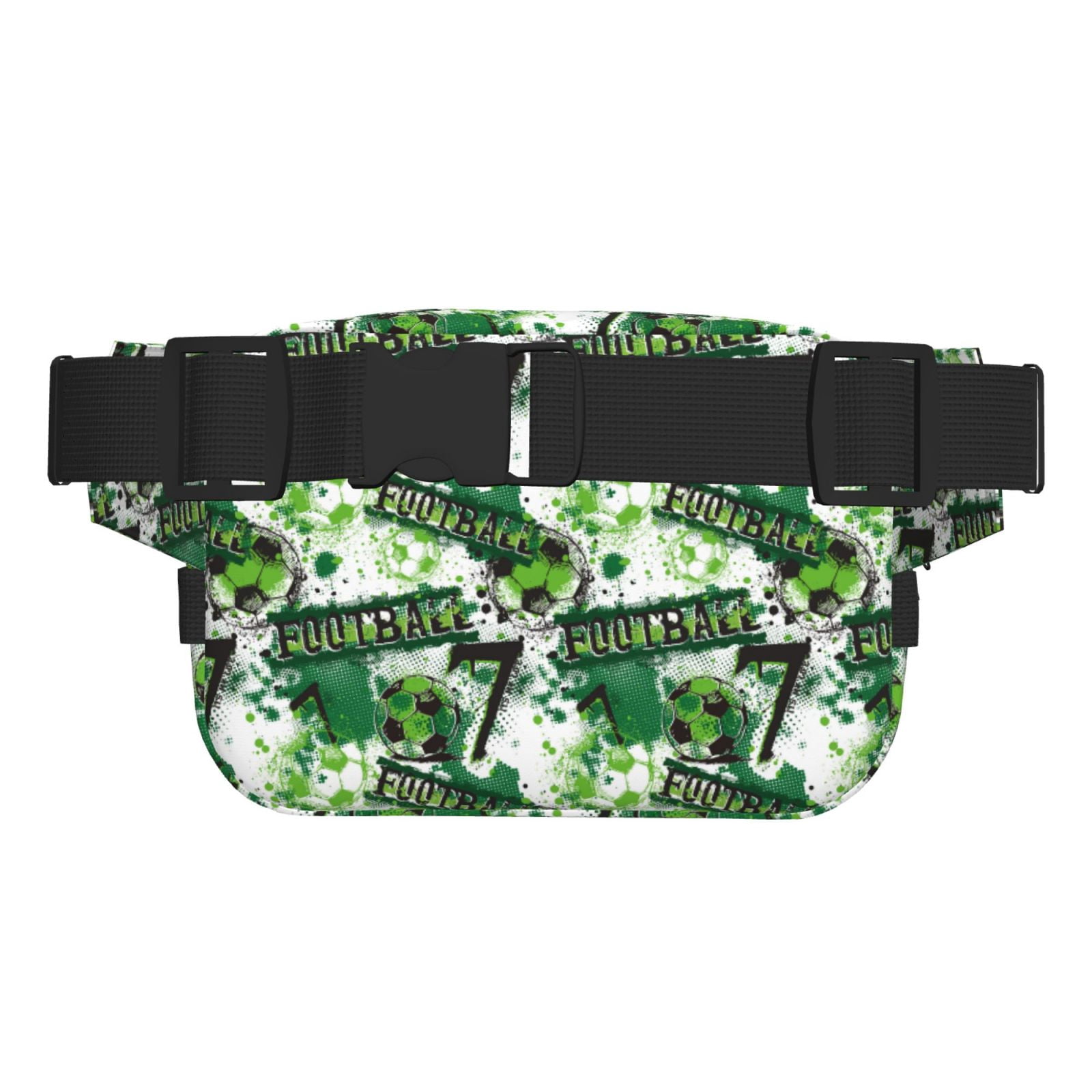 Picia Football 7 Print Square Double-Layer Waist Bag Mini Adjustable Waist Belt Bag Exercise Running Travel Hiking