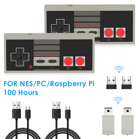 2 Pack Wireless Game Controller Support NES and PC for Nintendo Classic Mini Edition, Raspberry Pi 3/2 Platform (Best Pc Games With Controller Support)