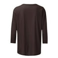 thumbnail image 4 of Guluxicc Shirts for Women Casual Crewneck 3/4 Length Sleeve Tees Valentine's Day Graphic Print Tops, Brown, XL, 4 of 4