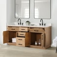 thumbnail image 5 of Gavino 72" Wood Vanity in Light Brown with Composite Stone Top no Mirror, 5 of 13