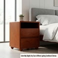 thumbnail image 6 of S-HOME Versatile 20 Inch Nightstand  Curved Design With 2 Drawers And Charging Station Solid Wood Bedside Table For Bedrooms, Walnut, 6 of 13