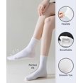 thumbnail image 3 of Kinyoki Crew Socks for Women, Thin Cotton Casual Soft Aesthetic Womens Socks 5 Pairs, 3 of 5