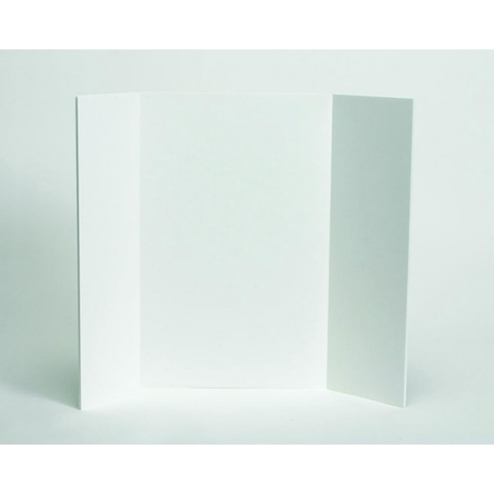 Office Depot Vanishing Grid Presentation TriFold Foam Board, 22in. x 28in., White, 12080