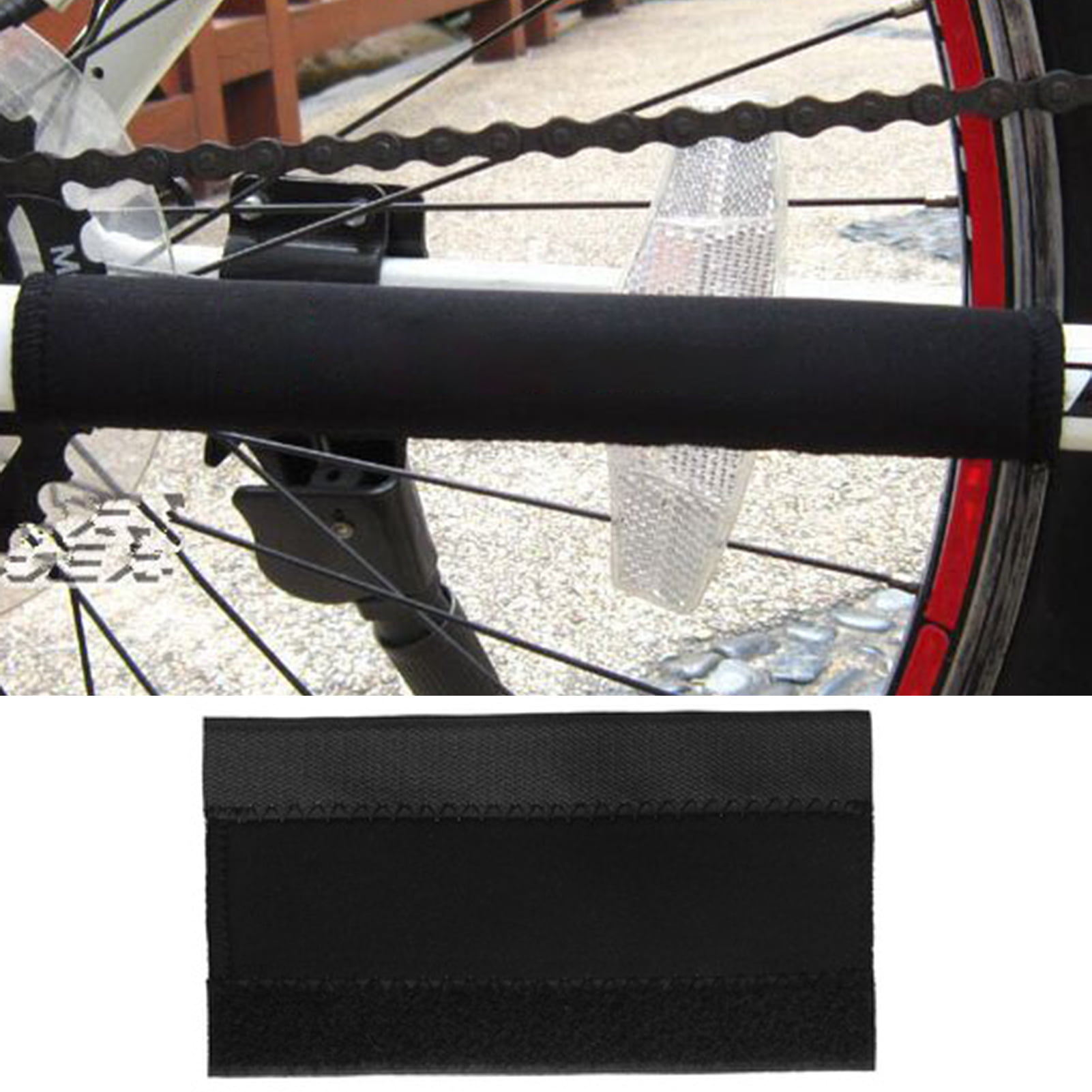 NEOPRENE Quick Fit CHAIN STAY FRAME PROTECTOR Black LATEST DESIGN-"FT/White"