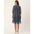 thumbnail image 3 of Moomaya Women's Printed Chiffon Dress, Puffed Sleeves, Knee Length Flared Summer Dress, 3 of 8