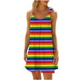 thumbnail image 1 of Vestido de Verano para las Mujeres Impreso sin Mangas Cuello Redondo, Suelto de Rodilla de Longitud Vestido Casual para la Primavera, 1 of 5