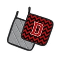 thumbnail image 2 of Letter D Chevron  Black and Red   Pair of Pot Holders, 2 of 2
