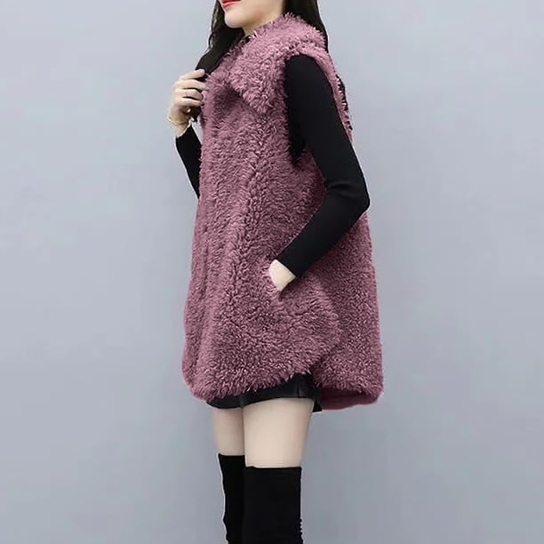 Chaqueta y abrigo informal de manga larga sin capucha para mujer, de invierno, con solapa, color liso, con botones y manga larga