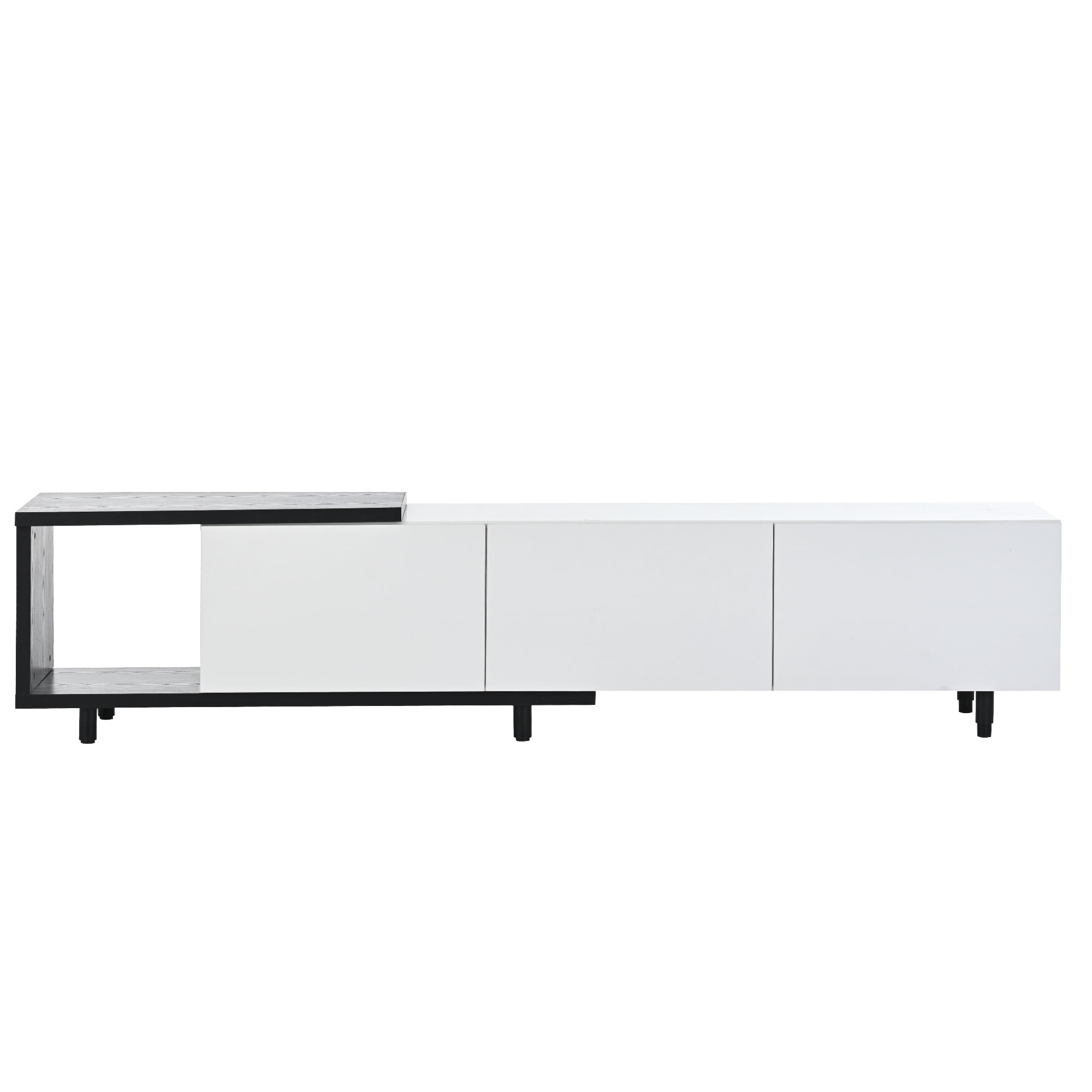 Euroco Modern Extendable Coffee Table with Storage Drawers, Adjustable Length 70"–100"