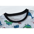 thumbnail image 4 of DDSOL Boy Pajamas Dinosaur Pjs Cotton Short Sleeves 2-Pieces Sleepwear Sets Gray 6T, 4 of 8