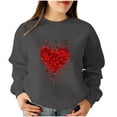 thumbnail image 2 of SOOMLON Valentine's Day Sweatshirts for Women Girl Friend Valentines Gift Casual Long Sleeve Crew Neck Hoodies Tops Cute Heart Print Pullovers Shirts Trendy Festival Clothes 2025 Dark Gray M, 2 of 4