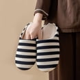 thumbnail image 4 of Heisall Women's and Men's Striped Soft Fabric Slippers with Anti-Slip Sole, Winter Warm Indoor/Outdoor House Shoes for Casual Comfort in Multiple Colors, 4 of 4