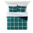 Mainstays Green Plaid Reversible 7Piece Bed in a Bag Comforter Set