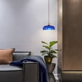 thumbnail image 3 of Plug in Pendant Light: 14.8ft Swag Cord with Rotating Switch, Blue Glass Hanging Lamp Fixture for Kitchen Island & Ceiling Hanging Lights, 3 of 7