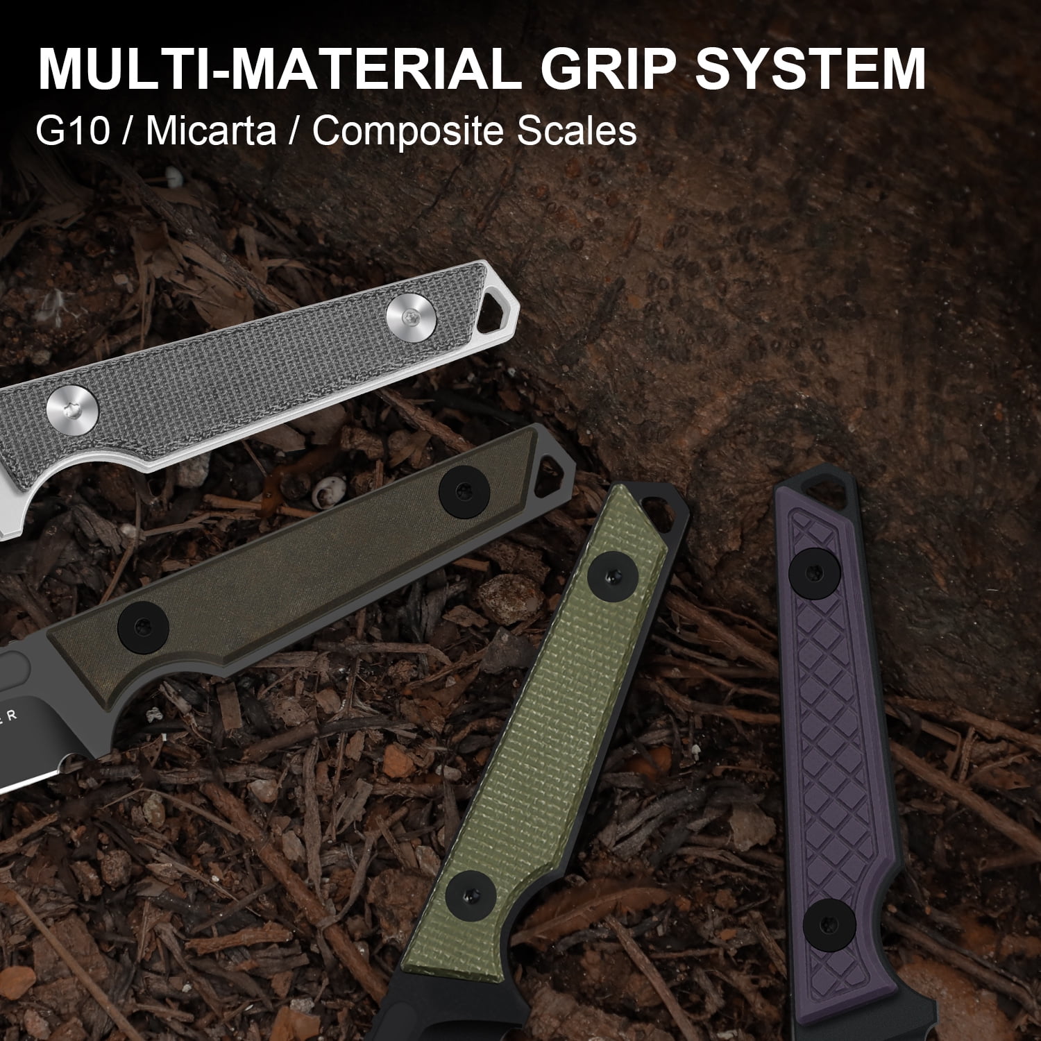 Kizer Phasmids EDC Fixed Knife AEB-L Blade Micarta Handle With Sheath 1079A3 Camping Lightweight
