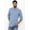 Blue, variant on Mens Slim Fit Three Button Slub Kurta Shirt
