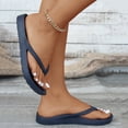 thumbnail image 5 of Rokment Women's Men's Thick Sole Flip Flops Non-Slip Cushioned Beach Pool Water Slide Sandals Comfortable Orthopedic Summer Thong Slippers Navy Size 7.5, 5 of 7