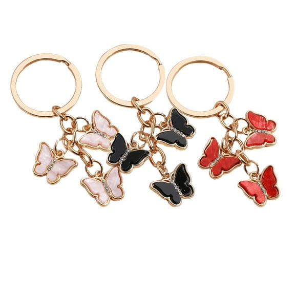 KHBUAB Butterfly Keychain for Bag Pendant 3Pcs 2.6x1.4x0.4In
