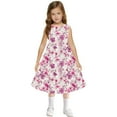 thumbnail image 5 of Spazoro Little & Big Girls A-Line Dress, 2025 New Style Crew Neck Floral Print Sleeveless Summer Dresses for Child Girls Pink Size 4 T, 5 of 7