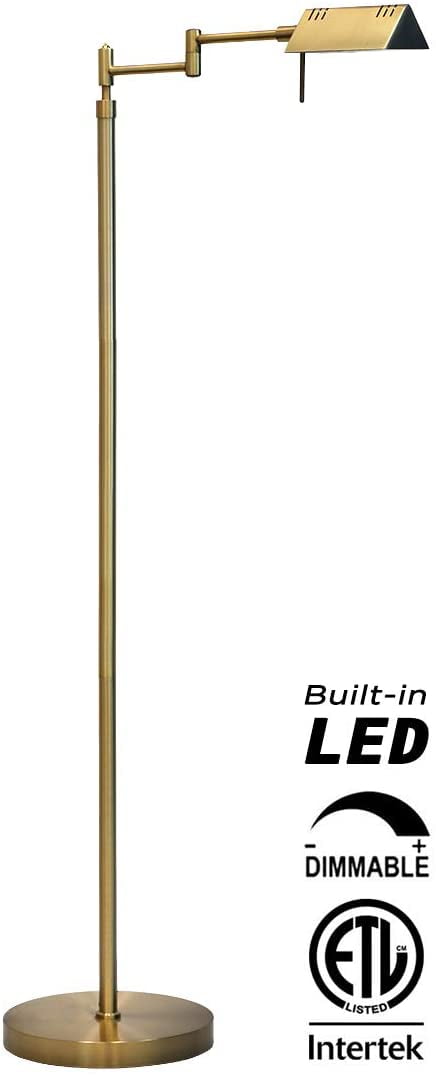 O'Bright Dimmable LED Pharmacy Floor Lamp, 10W LED, All Range Dimming, 360°  Swing Arms, Adjustable Heights, Standing Lamp for Reading, Sewing, and 