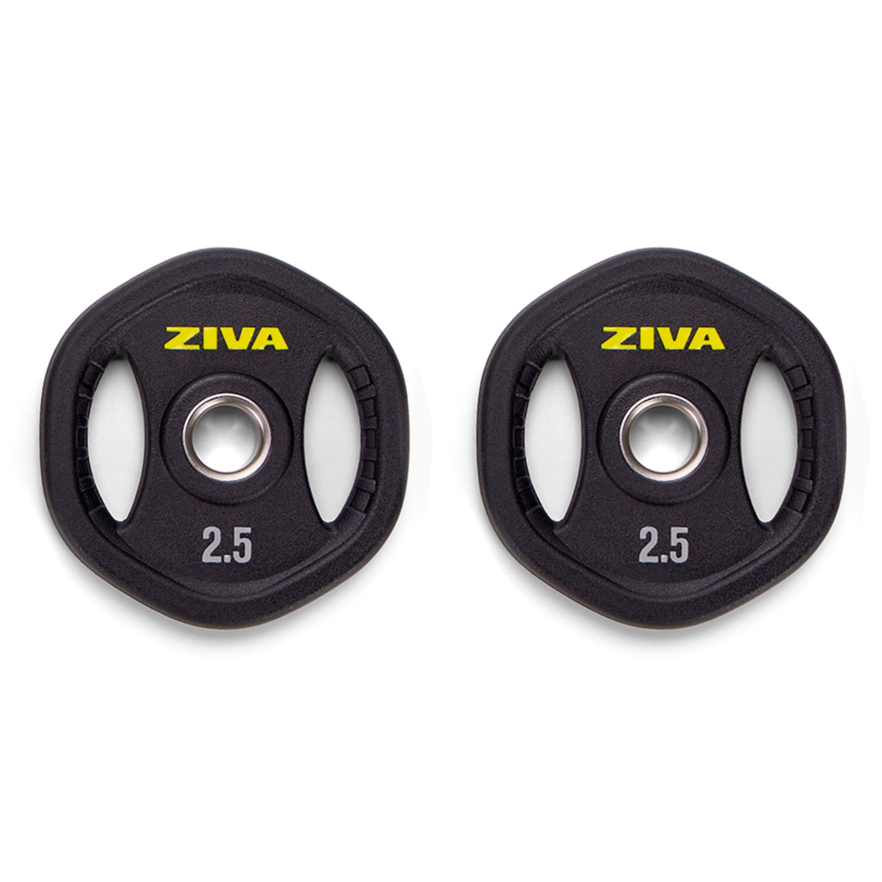 ZIVA Studio Barbell Weight Plates Pair of 2.5lb RPU Coated Solid Cast