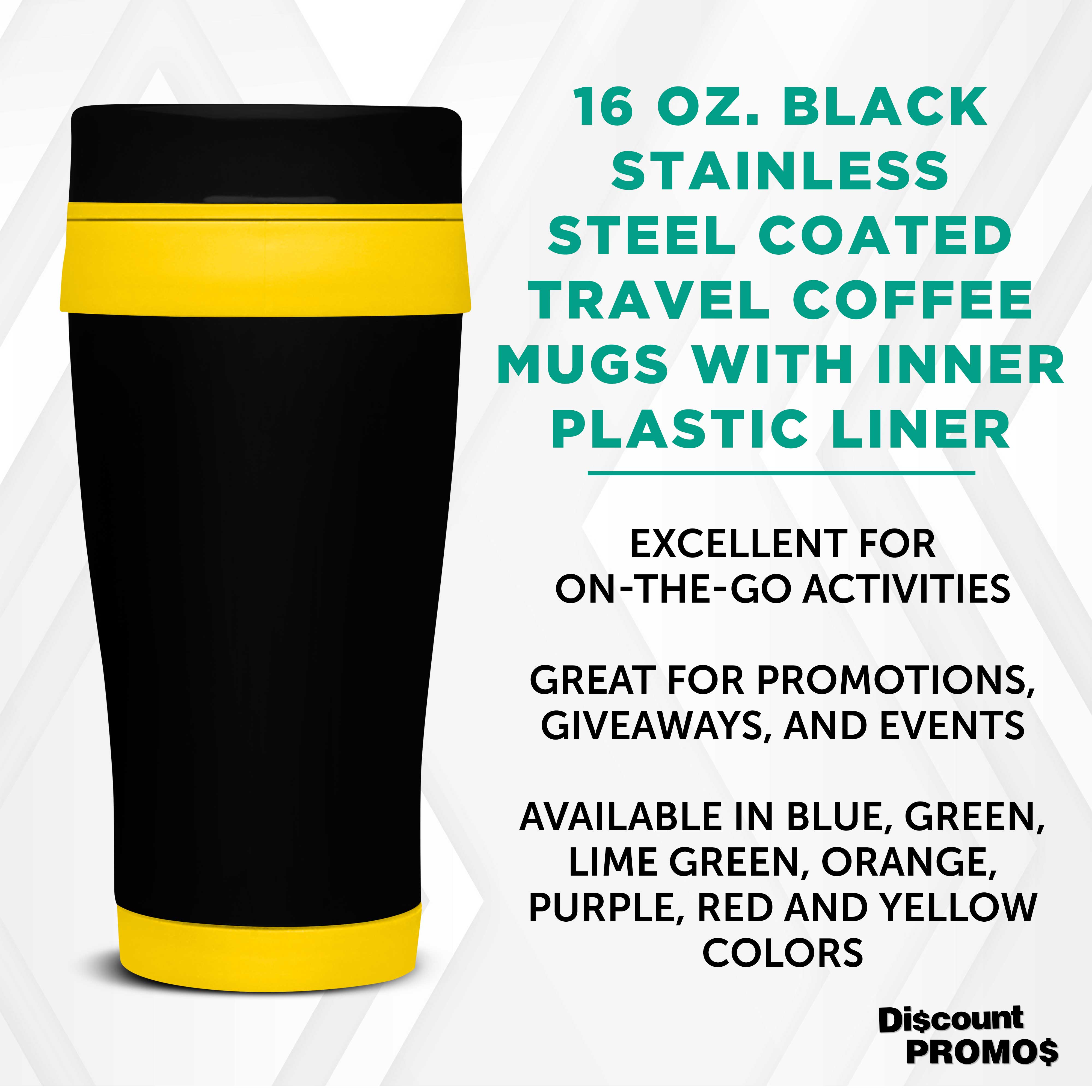 Copco Black Line Pattern Travel Mug, 16 Oz.