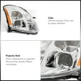 thumbnail image 4 of AJP Distributors Chrome Housing Clear Lens Amber Reflector Signal Factory Style Projector Headlights Driving Lights Lamps Assembly Pair Compatible/Replacement For Nissan Maxima 2004 2005 2006 04 05 06, 4 of 9