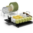 thumbnail image 4 of Spaco 2-Tier Detachable Dish Drying Rack with Cutlery Holder, Dish Rack Dish Drainers for Kitchen Counter, Dish Drying Rack Drain Board Set, 4 of 11