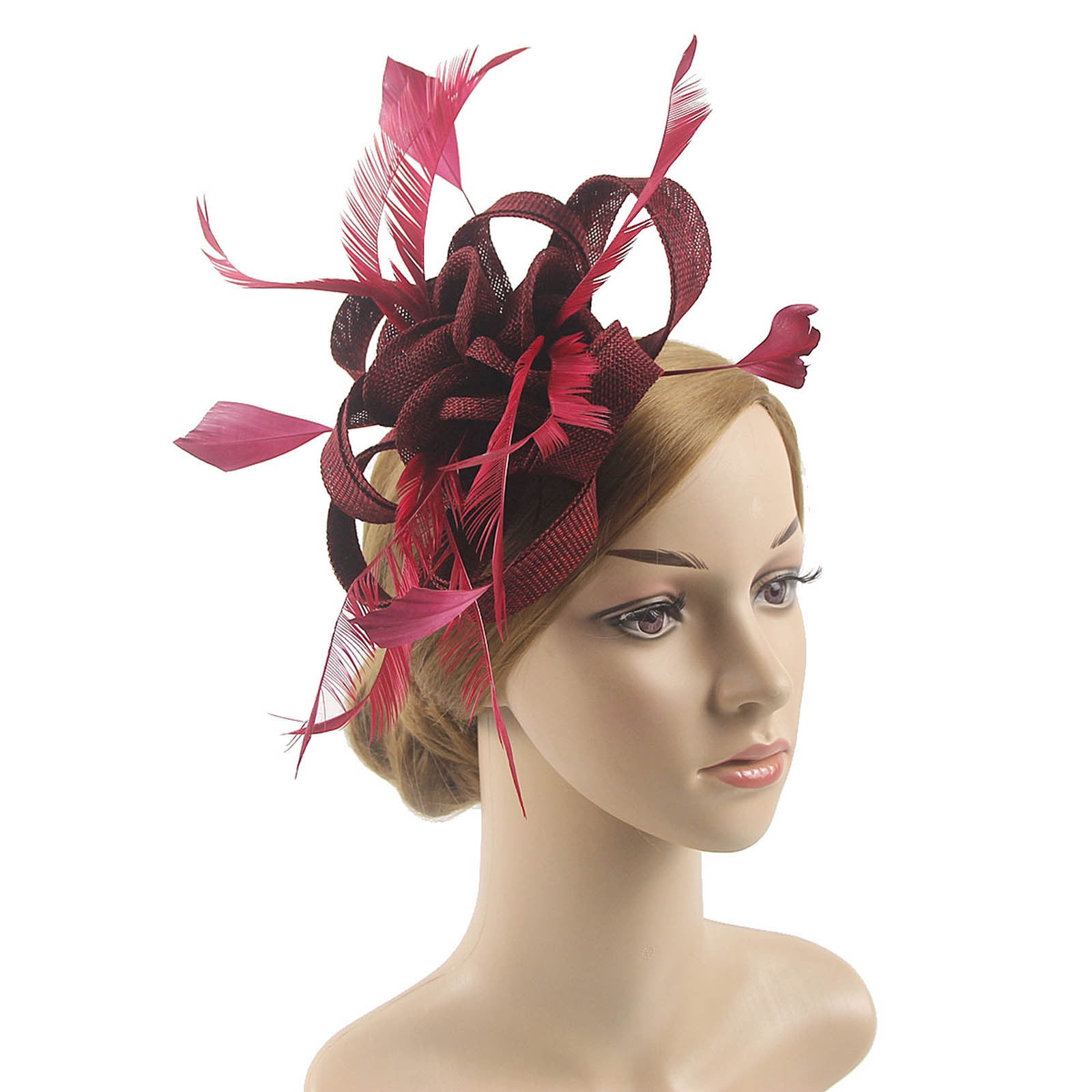 Set Coiffe Fleur Maille & Gants Longs Rose - Accessoire Mariage élégant | Décoration Cheveux Fête
