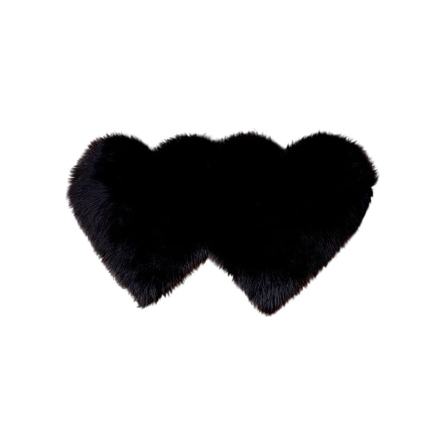 Heart Shaped Washable Polyester Rug For Bedroom And Living Room 27.55 in x 13.77 in Non Slip Backing